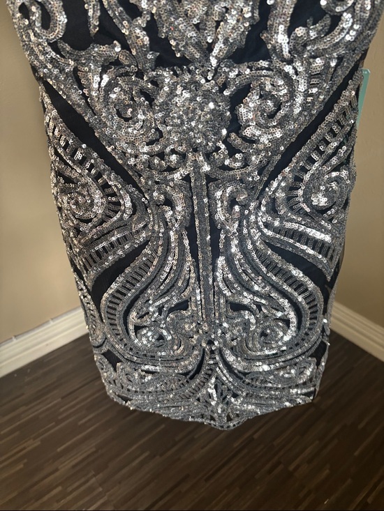 B. smart Black & Silver Sequins Strappy Party mini Dress - Picture 9 of 16